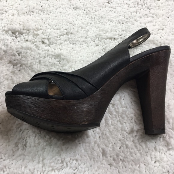 SM New York Elena Black Peep Toe Heel  9 - Picture 5 of 8